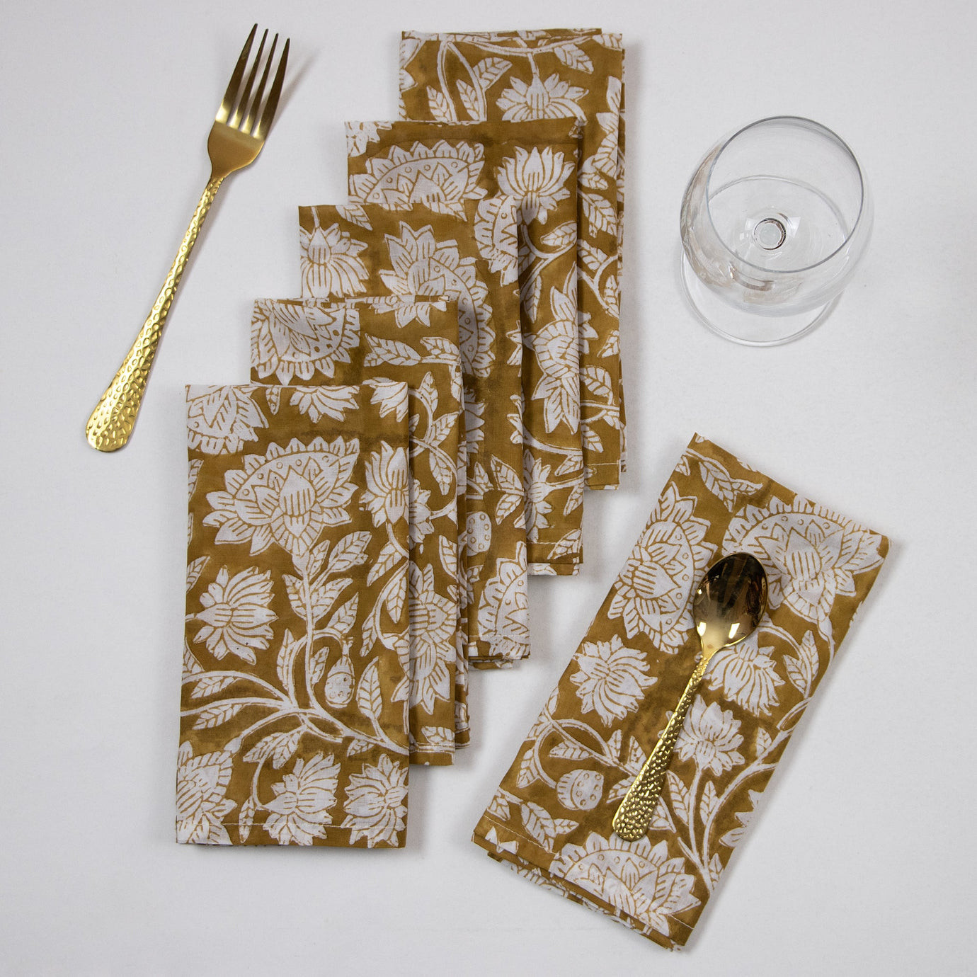 Flower Printed Soft Natural Cotton Napkins Reusable