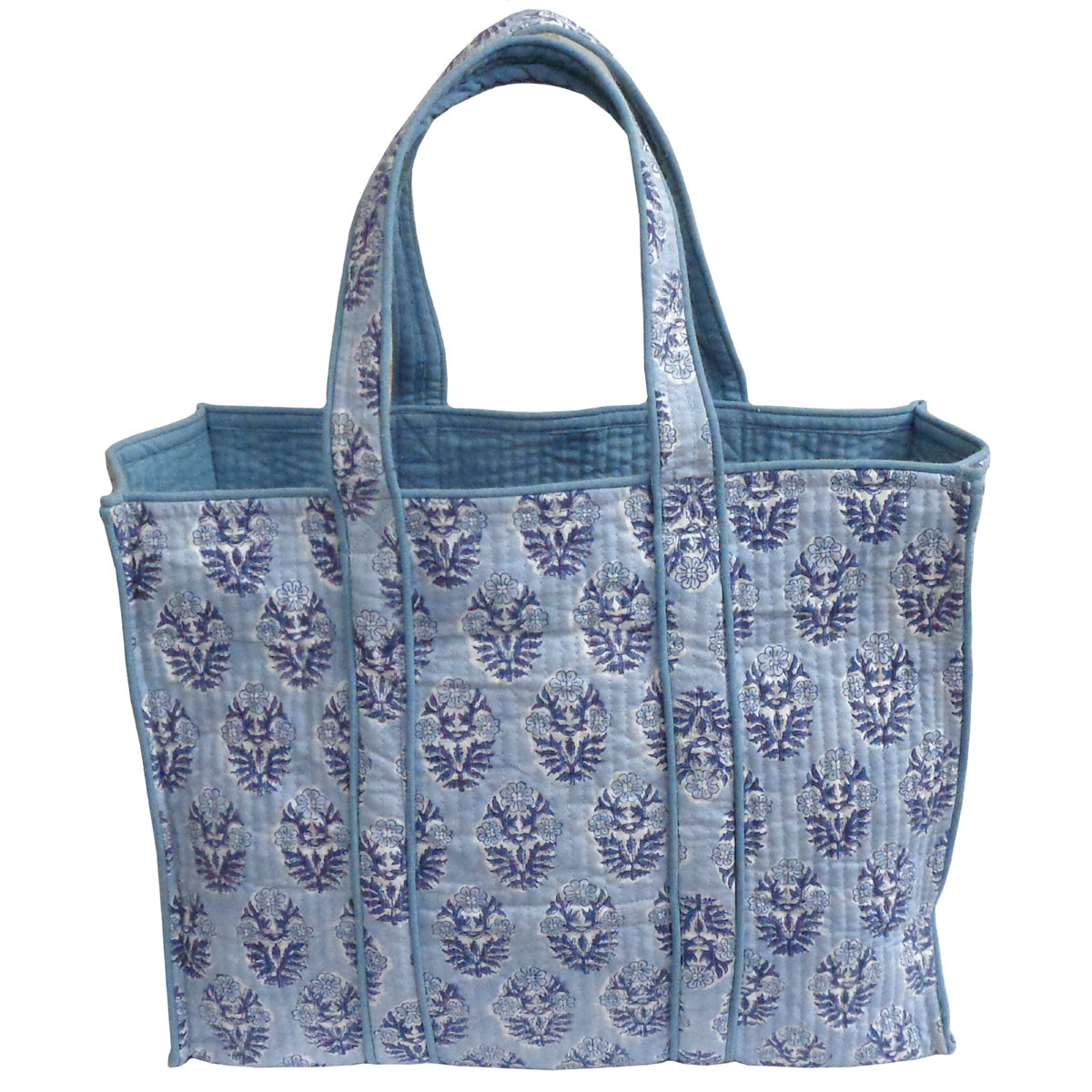 Hand Block Printed Cotton Quilted Tote Bag | Boota Starlight Gud 208645